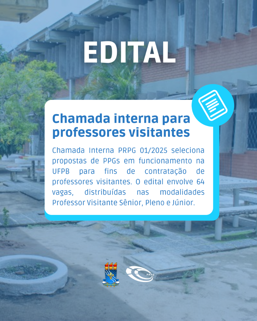 Chamada Interna PRPG 01/2025 - Professor Visitante