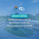 CAPES aprova criação de novos cursos de Pós-graduação na UFPB